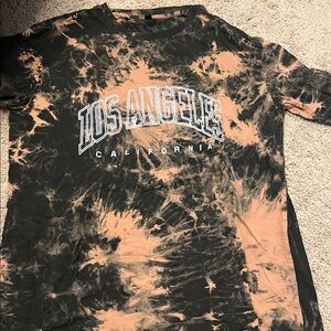 Los Angeles California Tie-Dye Men's Shirt - Black and Tan